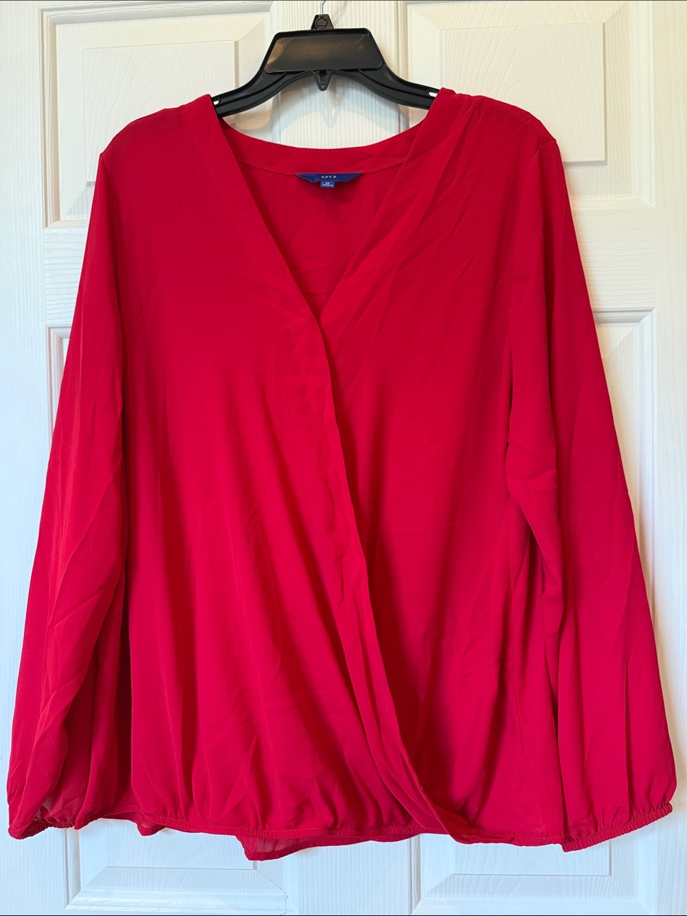 Apt. 9 Red Wrap-Front Blouse